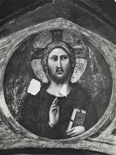 Anonimo — Anonimo romano sec. XIV - Cristo Redentore benedicente — particolare